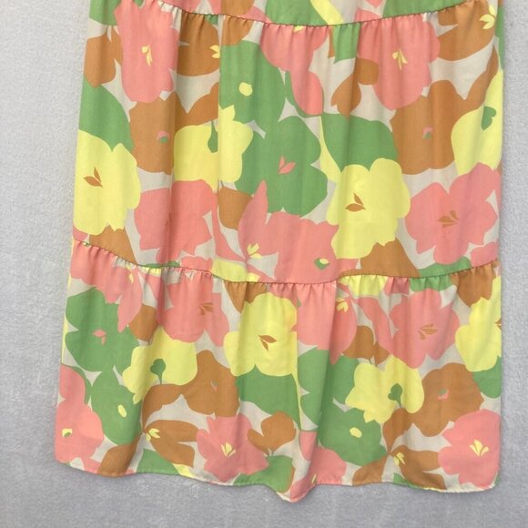 Social Standard SANCTUARY Smocked Midi Dress Large L Fiesta Pastel Floral EUC - Picture 13 of 15